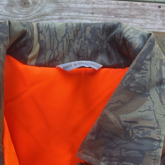 Trebark Hunting Camouflage & Orange Zip Up Vest Heavy Duty - Picture 4 of 4